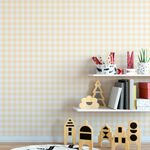  Papel de Parede Infantil Xadrez Amarelo Bebê
