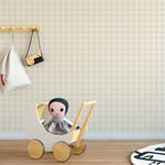  Papel de Parede Infantil Xadrez Amarelo Bebê
