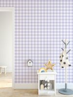  Papel de Parede Infantil Xadrez Lilás