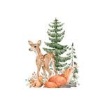 Adesivo de Parede Infantil Amigos do Bosque Natureza Divertida