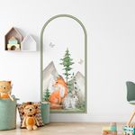 Adesivo de Parede Infantil Arco Romano Floresta Aquarela Vibrante
