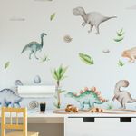 Adesivo de Parede Para Quarto Infantil Dinossauros Baby Aquarela