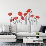 Adesivo de Parede Tulipas Vermelhas Flores Vibrantes