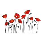 Adesivo de Parede Tulipas Vermelhas Flores Vibrantes