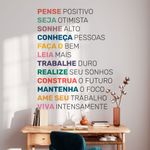 Adesivo de Parede Frase Motivacional Pense Positivo