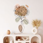 Adesivo de Parede Vaso de Flores Line Art Estilo Minimalista