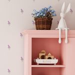 Kit Adesivo Decorativo de Parede Ramos de Flores Lilás Elegantes