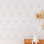 Kit Adesivos de Parede Flor Azul Delicada e Moderna para Ambientes