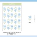 Kit Adesivos de Parede Flor Azul Delicada e Moderna para Ambientes