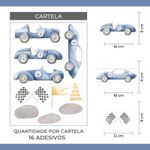 Kit Adesivos de Parede Infantil Carros De Corrida e Pista Aquarela