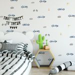 Kit Adesivos de Parede Infantil Carros De Corrida e Pista Aquarela