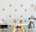 Kit Adesivos de Parede Infantil Cerejas Delicadas Aquarela