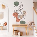 Adesivo de Parede Expressão Boho Rosto e Mãos Artístico