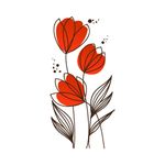 Adesivo de Parede Floral Tulipas Vermelhas Vibrantes