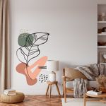 Adesivo de Parede Folhas Botânicas Boho Natureza Viva