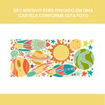 Kit Adesivo de Parede Infantil Galáxia com Planetas e Foguetes