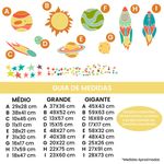 Kit Adesivo de Parede Infantil Galáxia com Planetas e Foguetes
