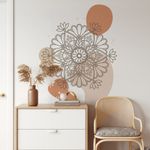 Adesivo de Parede Mandala Boho Moderno e Formas Orgânicas