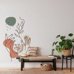 Adesivo de Parede Expressão Boho Rosto e Mãos Artístico