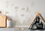 Kit Adesivos de Parede Infantil Montanhas Geométricas Escandinavas
