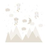 Kit Adesivos de Parede Infantil Montanhas Geométricas Escandinavas