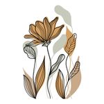 Adesivo de Parede Floral com Formas Orgânicas Contemporâneo