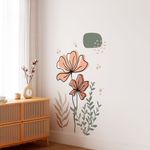 Adesivo de Parede Jardim Boho com Flores e Galhos Delicados