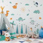 Kit Adesivos de Parede Infantil Dinossauros Aventura Jurássica