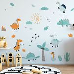Kit Adesivos de Parede Infantil Dinossauros Aventura Jurássica