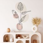 Adesivo de Parede Vaso Floral Estilo Minimalista Boho