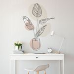 Adesivo de Parede Vaso Floral Estilo Minimalista Boho