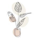 Adesivo de Parede Vaso Floral Estilo Minimalista Boho
