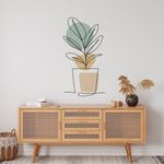 Adesivo de Parede Line Art Floral Contemporâneo e Chic