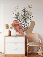 Adesivo de Parede Floral Boho Chic com Formas Orgânicas