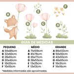 Adesivo de Parede Infantil Raposinha em Aquarela e Flores Delicadas