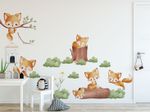 Adesivo de Parede Infantil Raposinha na Floresta Encantada Aquarela