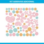 Adesivo de Parede Infantil Arco-Íris com Corações e Flores Coloridas