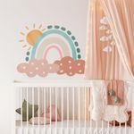 Adesivo de Parede Infantil Arco-Íris e Sol em Aquarela Suave