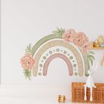 Adesivo de Parede Infantil Arco-Íris Delicado com Flores de Jardim