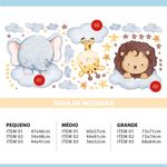 Adesivo de Parede Infantil Safari Baby Aquarela Animais
