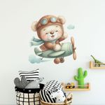 Adesivo de Parede Infantil Ursinho Aquarela Fofo