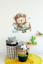 Adesivo de Parede Infantil Ursinho Aquarela Fofo