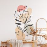 Adesivo de Parede Floral Boho Soft com Formas Orgânicas II