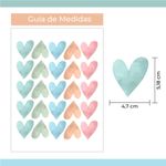 Kit Adesivos de Parede Corações Delicados Aquarela