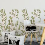 Adesivo de Parede Infantil Folhagens Tropicais em Aquarela