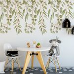 Adesivo de Parede Infantil Folhagens Tropicais em Aquarela