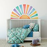 Adesivo de Parede Infantil Pôr do Sol Aquarela Tons Terrosos