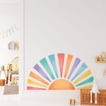 Adesivo de Parede Infantil Pôr do Sol Aquarela Tons Terrosos