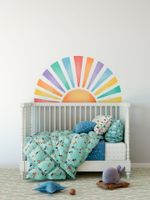 Adesivo de Parede Infantil Pôr do Sol Aquarela Tons Terrosos