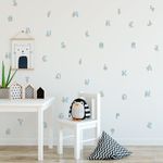 Kit Adesivos de Parede Infantil Educativo Alfabeto e Números Azul